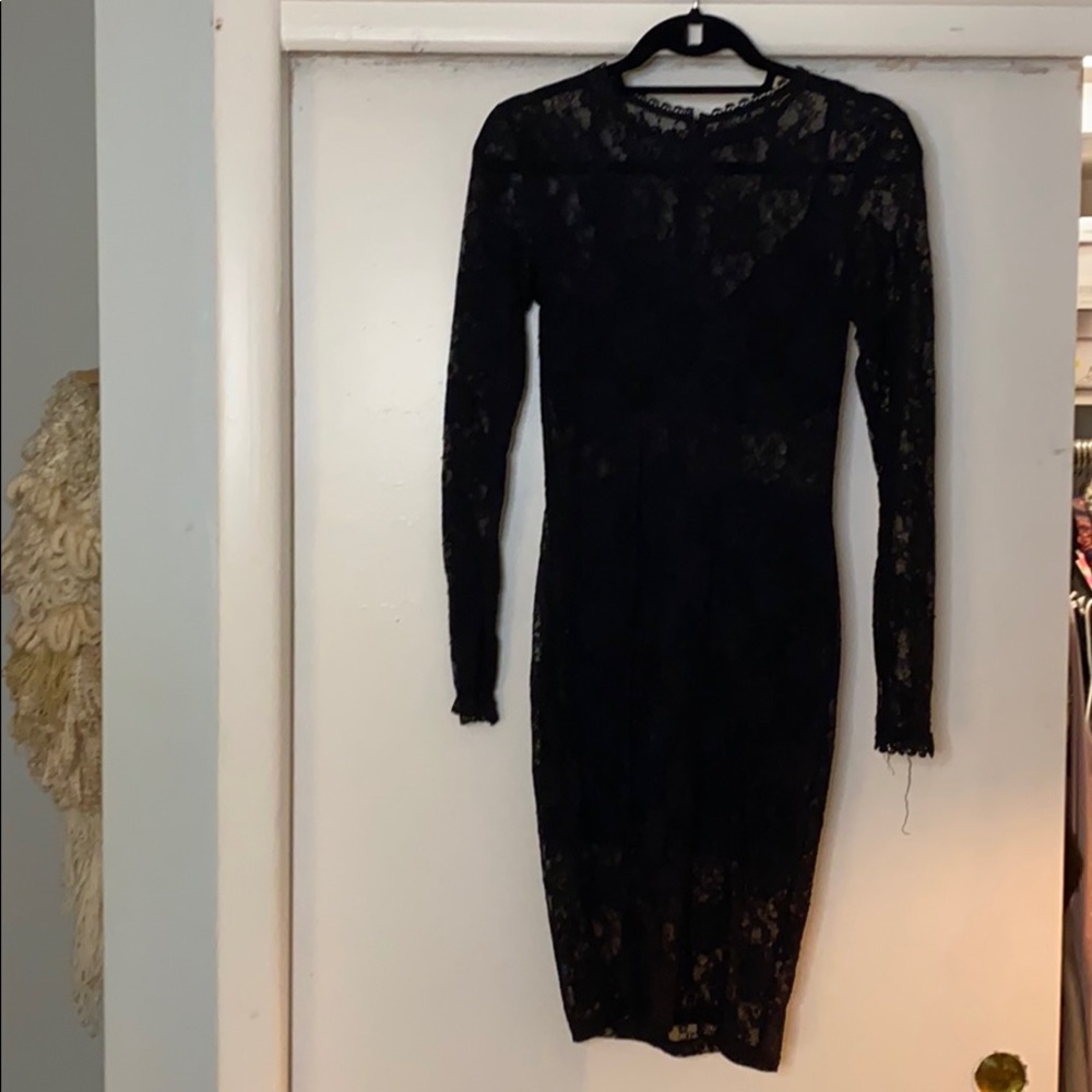 Black Lace Midi Dress